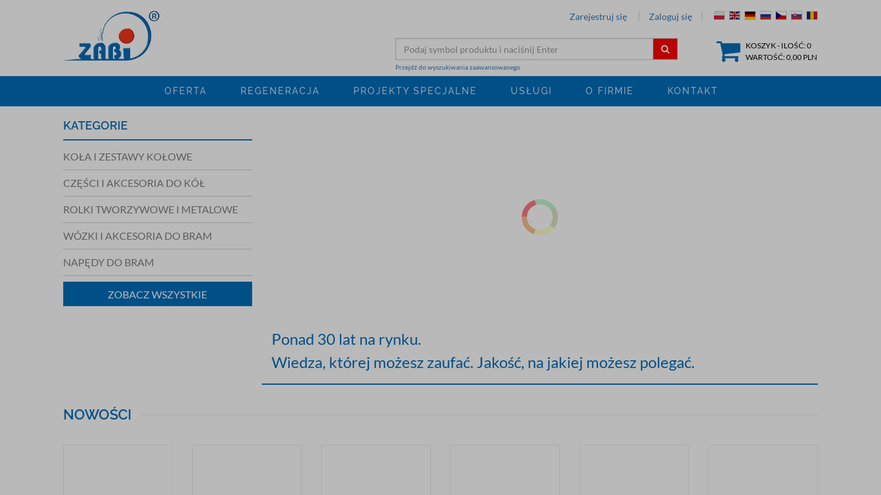 Podgląd strony Zabi - producent zestawów kołowych