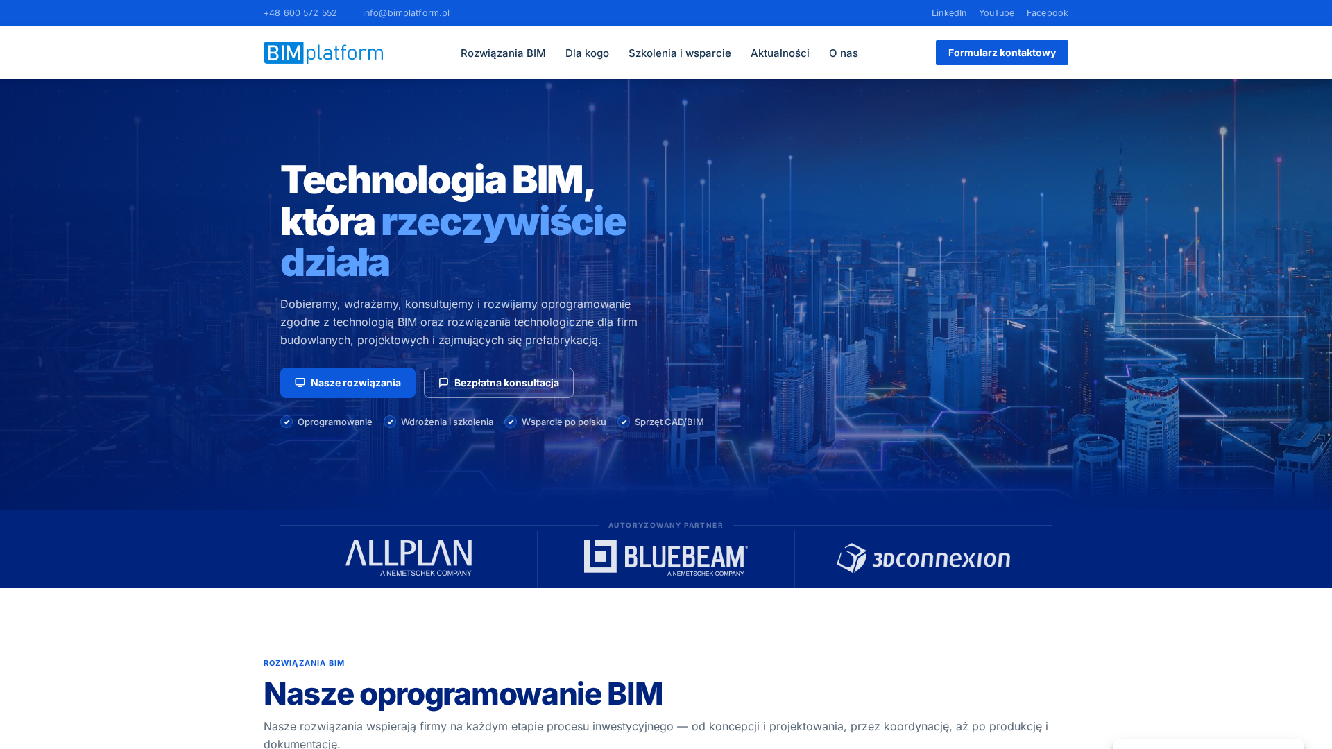 Podgląd strony Bim Platform - Narzędzie PDF dla budownictwa
